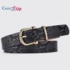 Ремень с узором в виде змеи в стиле ретро, женский, этнический, из искусственной кожи, с декоративной золотой пряжкой, джинсовый ремень