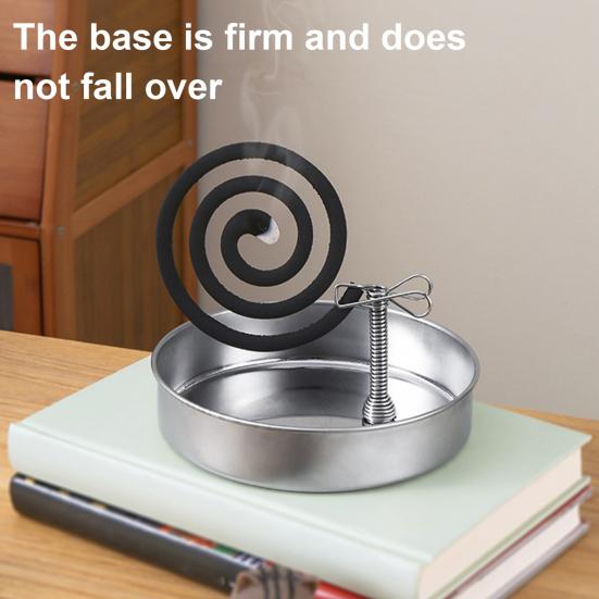 Магнитный держатель для благовоний с лотком для улавливания пепла, переносная круглая металлическая спиральная курильница для кемпинга и использования в помещении