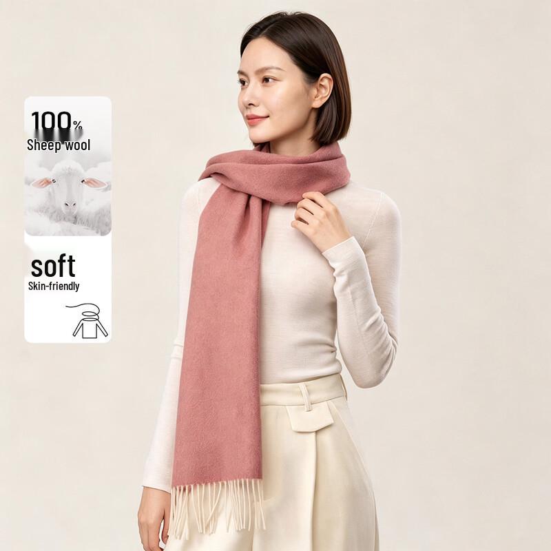 Шарф-кисточка Tianshan из 100% шерсти мериноса, однотонный