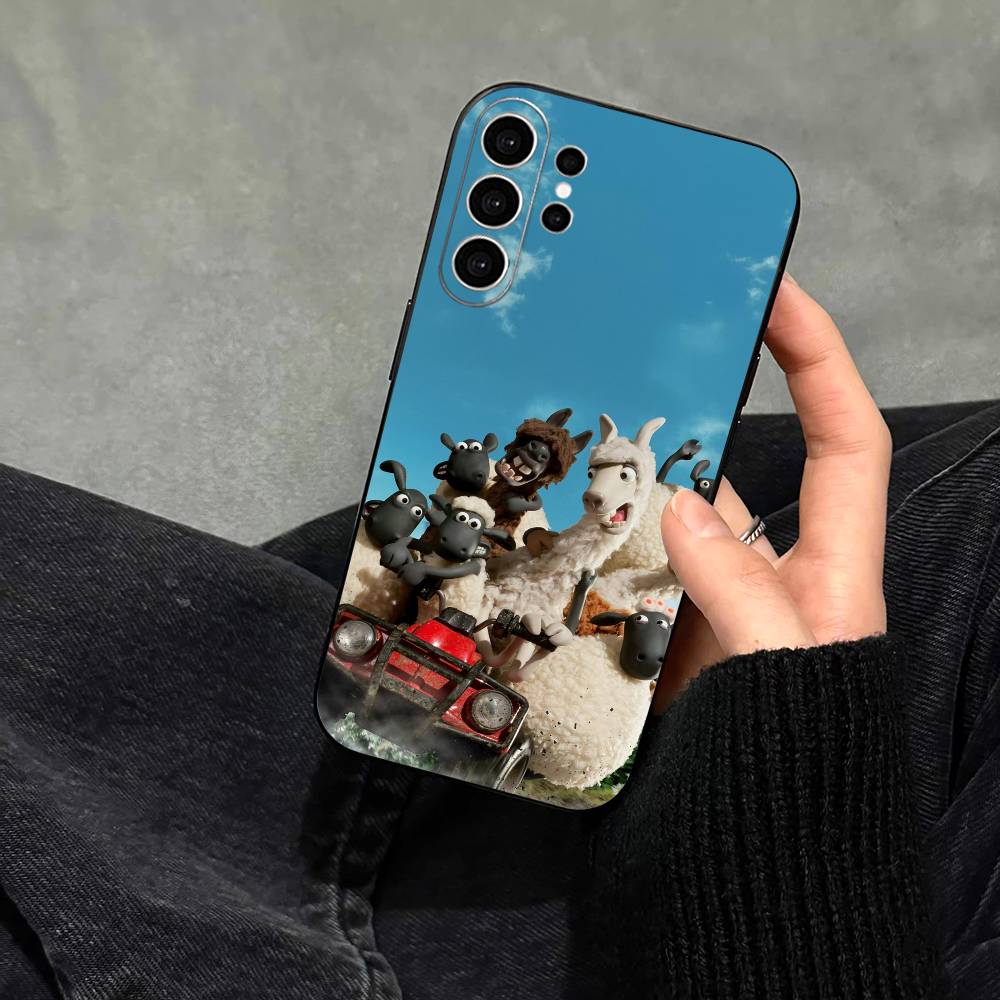 Чехол для телефона S-Shaun The Sheep для Samsung S25, S24, S21, S22, S23, S30, Ultra, S20, Plus, Fe, Note, 10, 9, 5G Черный