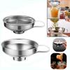 Silver Kitchen Funnel Stainless Steel Large Opening Funnel New Jam Funnel