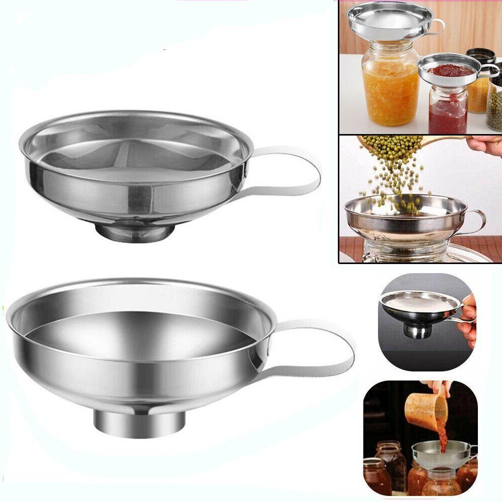 Silver Kitchen Funnel Stainless Steel Large Opening Funnel New Jam Funnel