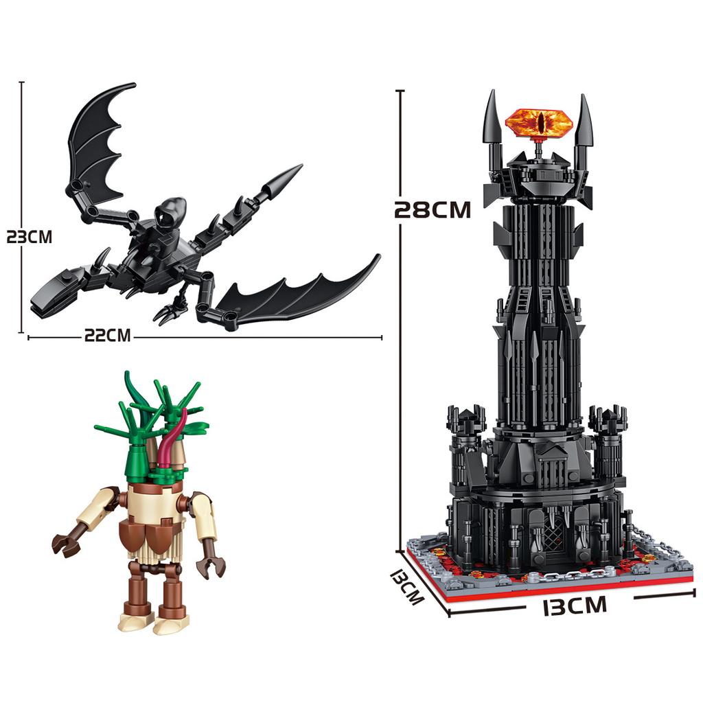 Lord of the Rings Barad-dûr Sauron Tower Model Building Blocks Set for Boys 6-in-1 Kit