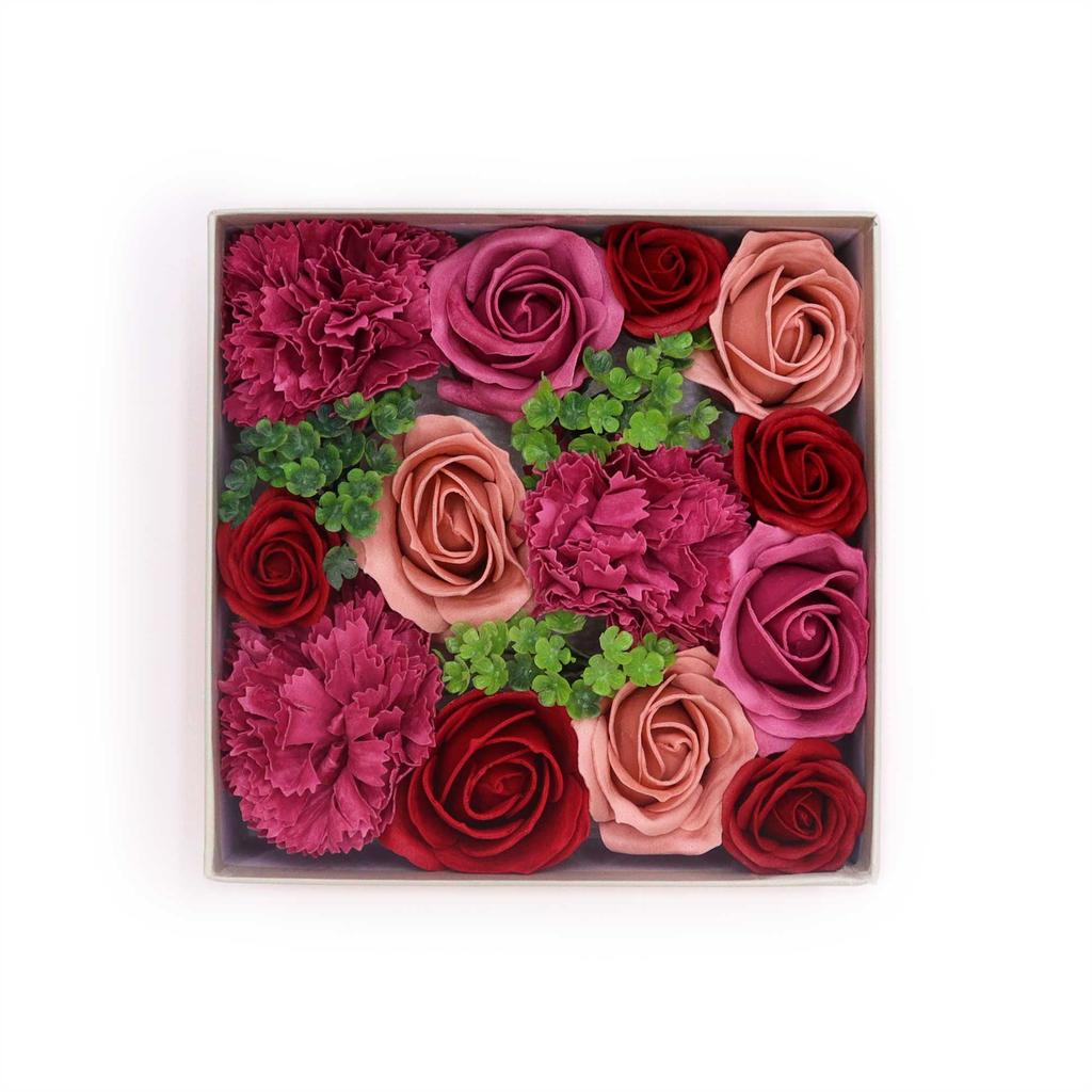 Soap Flowers Square Box Vintage Roses