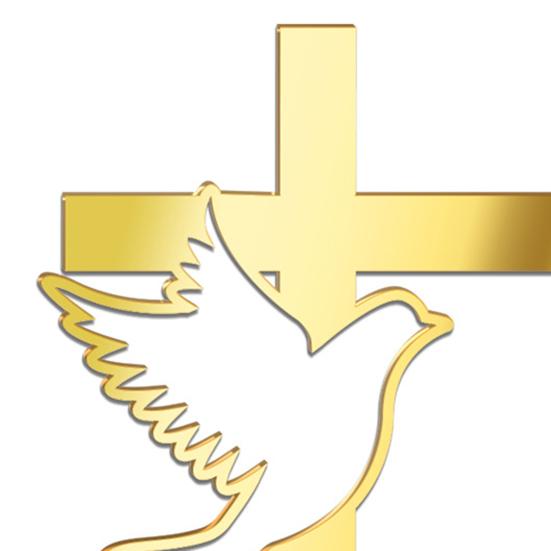 Hollow Peace Pigeon Cake Topper Solid Religious Cross Cake Insert Baptism First Communion Baby Shower Cupcake Toppers Birthday Party Decor