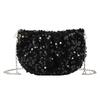 Chic Glitter Single Shoulder Bag 2024 New Summer Texture Chain Crossbody Bag Street Style Shoulder Bag