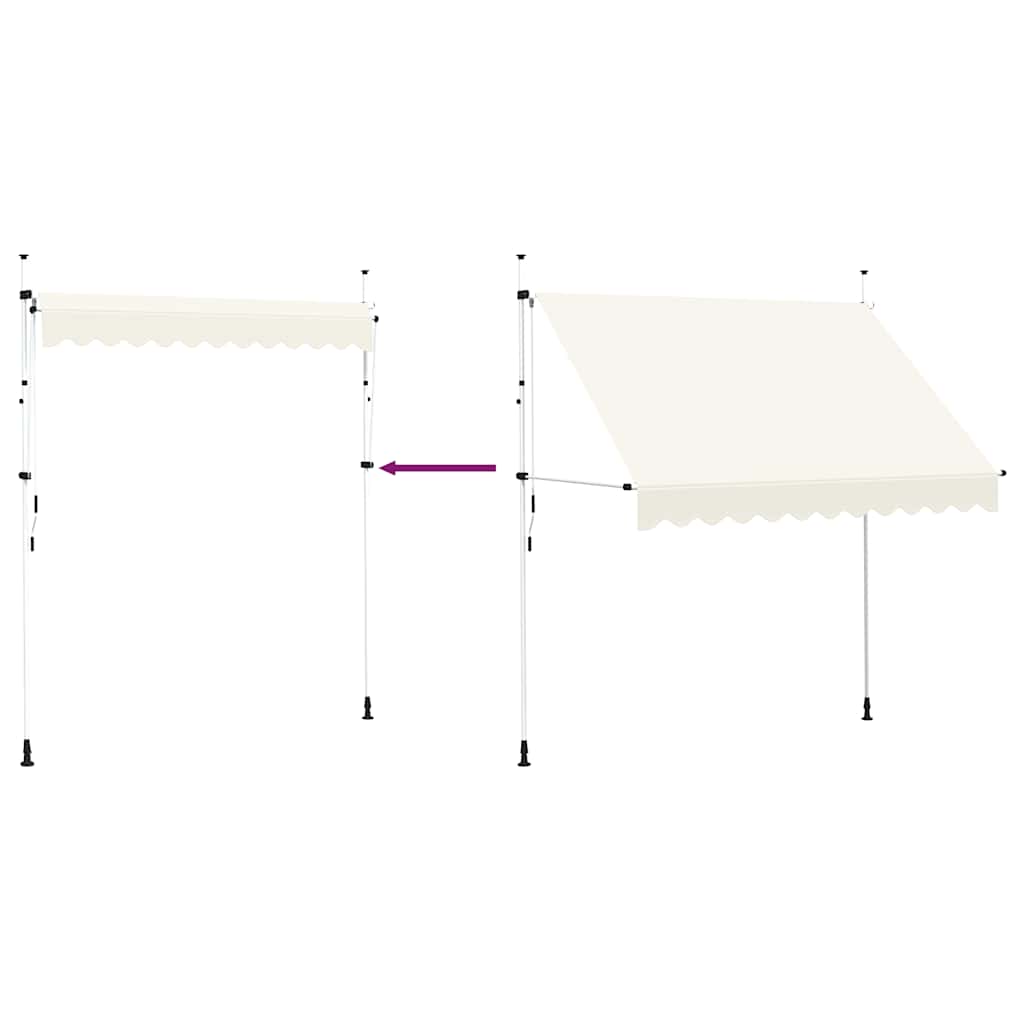 Manual Retractable Awning 250 cm Cream White