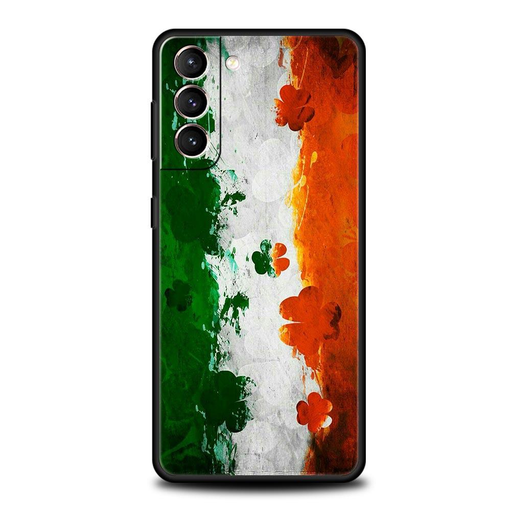 Чехол для телефона с флагом Ирландии для Samsung Galaxy S25 Edge S24 S23 S22 S21 Ultra S20 FE 5G S10 S10E S9 Plus Мягкий ТПУ Чехол