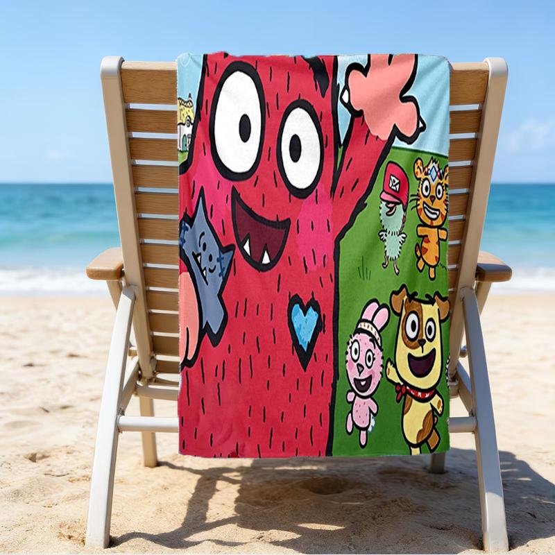 Ultra-Soft Beach Towel with Love Monster Theme,Ideal for Pool - Camping, Diving - Perfect Travel Essential, Vibrant Beach Towel.