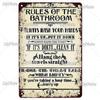[MyPlate] Bathroom Rules Vintage Metal Sign Plaque Toilets Tin Sign Wall Decor For Pub Club Man Cave Bar Decoration Tin Plates