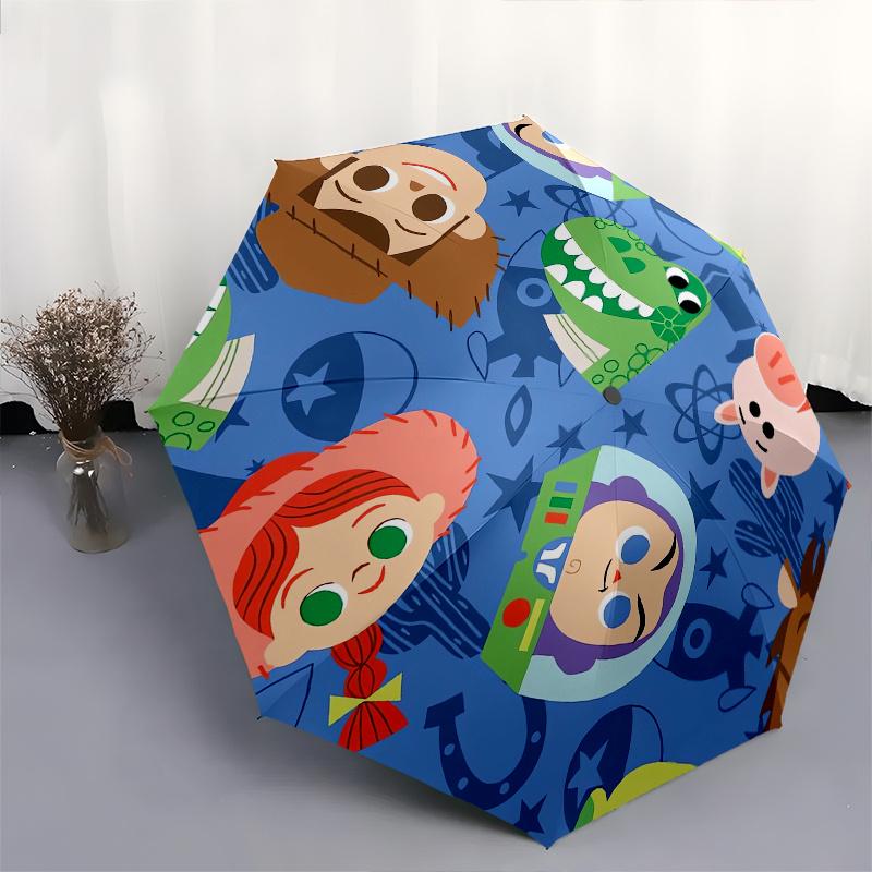 Toy Story characters,Space theme Automatic Opening and Closing Umbrella - 8-rib Folding Design, Lightweight and Portable, Suitable for Daily