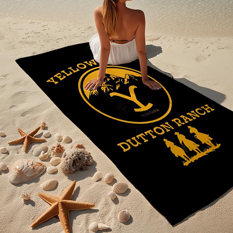 Yellows-tone Dutton Ranch Beach Towel, Super Soft Microfiber, Gift for Her/Him, Birthday, for Pool, Beach, Travel, Home Decor Fan gifts