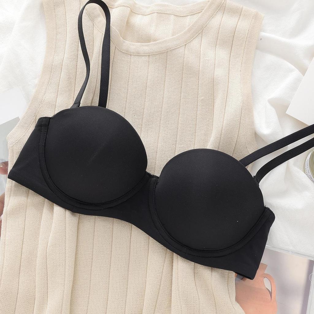 Женский бесшовный бюстгальтер без бретелей: Сексуальный, Гладкий, Регулируемый, Мягкая косточка, Дизайн полукубка для маленькой груди.
