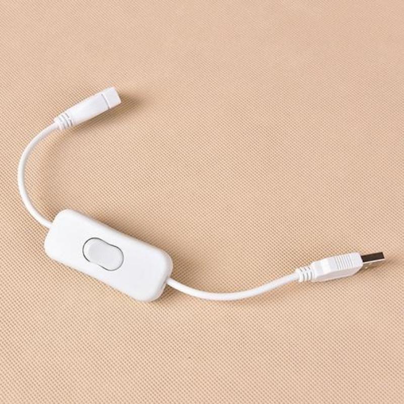 Медный USB-кабель 28 см с переключателем ВКЛ/ВЫКЛ для питания светодиодной лампы - Черный и Белый варианты