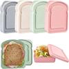 Sandwich Containers Lunch Box Toast Storage Box With Lid Portable Food Storage Case Reusable Microwave Lunch Box Sandwich Case