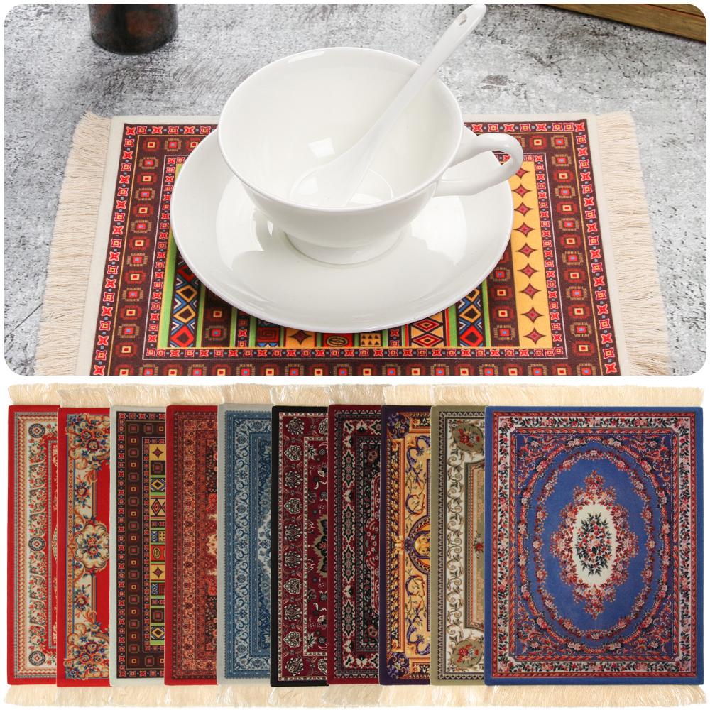 Table Decoration Water Coaster Tablet Mat Durable Mice Mat Mousepad Persian Rug Style Desk Cushion