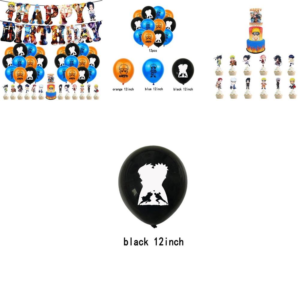 Наруто Ниндзя Принадлежности для дня рождения Украсьте разноцветными шарами, вымпелами и топперами для торта
