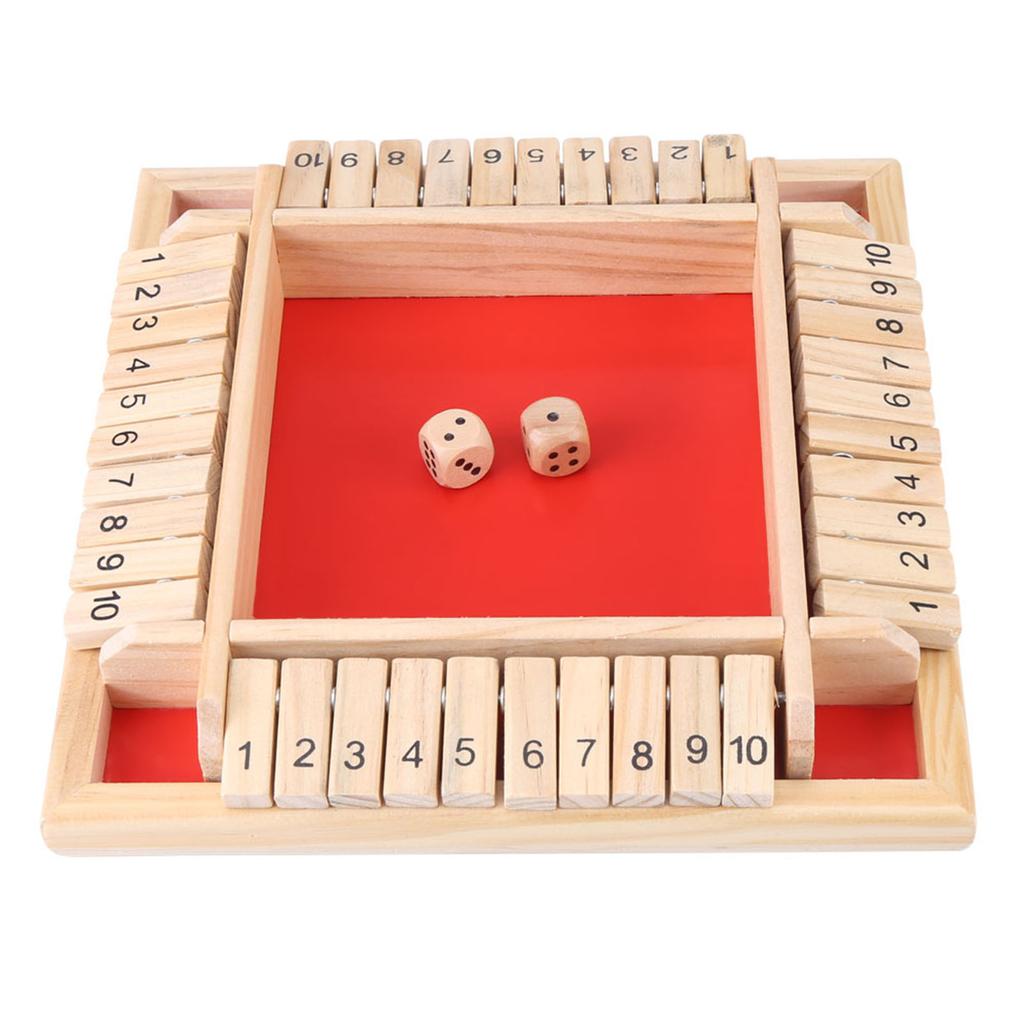 Educational Wooden Number Board Family Traditional Game Drinking Dice Toy