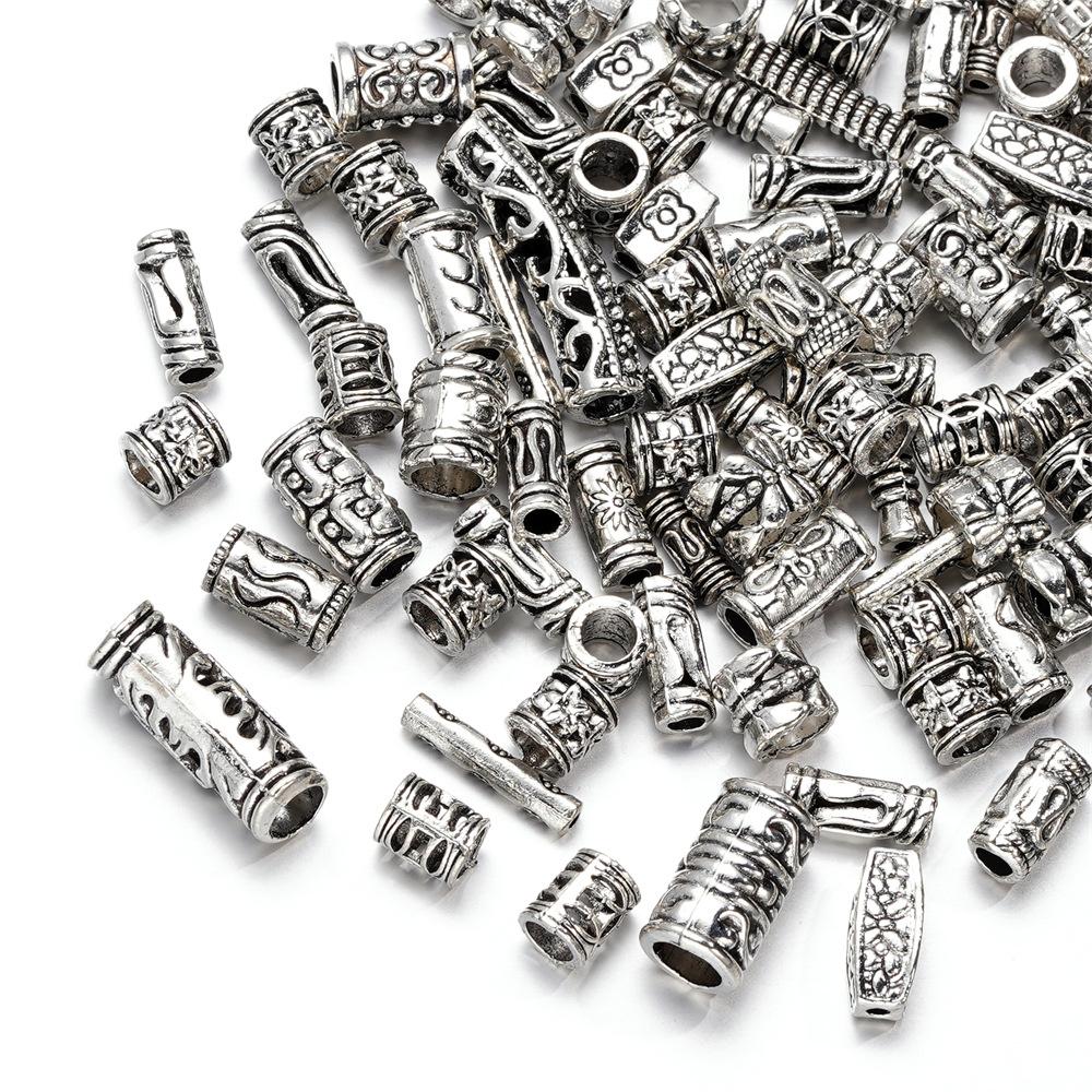 20g Flower Silver Plated Loose Tube Bead Spacer Beads For Jewelry Making Tube Charms DIY Bracelet Necklace Accessories