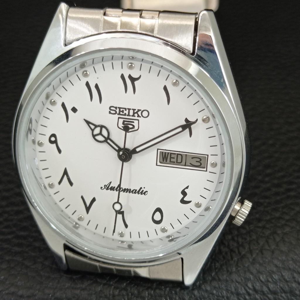 ВИНТАЖНЫЕ ОТРЕМОНТИРОВАННЫЕ МУЖСКИЕ АВТОМАТИЧЕСКИЕ ЧАСЫ SEIKO 5 ЯПОНИЯ БЕЛЫЙ ЦИФЕРБЛАТ a445981-1