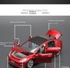1:32 Tesla Model 3 Alloy Toy Car with Light & Sound Effects, Pull-Back Action.