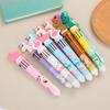 10 Colors In 1 Presse Cartoon Gel Pen Colorful 0.5mm Ballpoint Pens for Student Stationery
