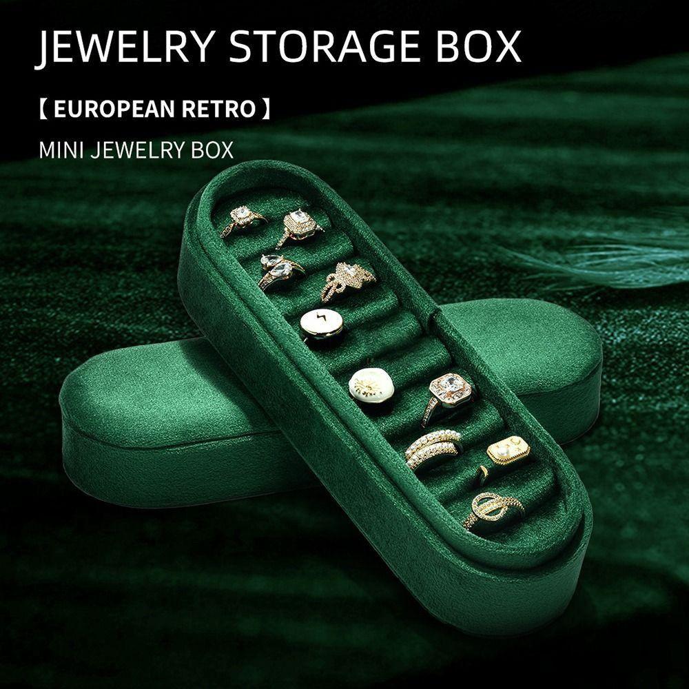 Lid Ring Storage Box Multiple Compartments Jewelry Storage Holder Case Home Closet
