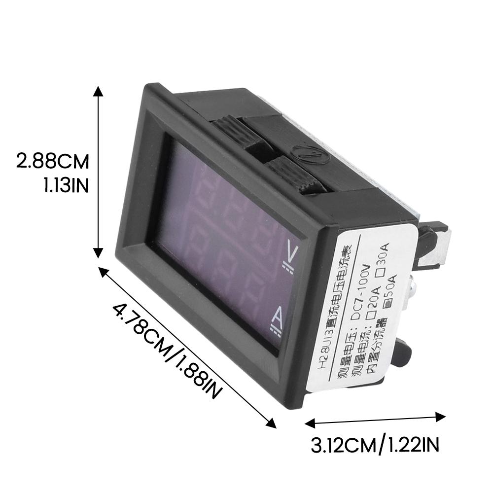 DC7V~100V 20A 50A Voltage Ammeter LED Digital Display High Precision Voltmeter Real Time Monitoring Electrical Instruments