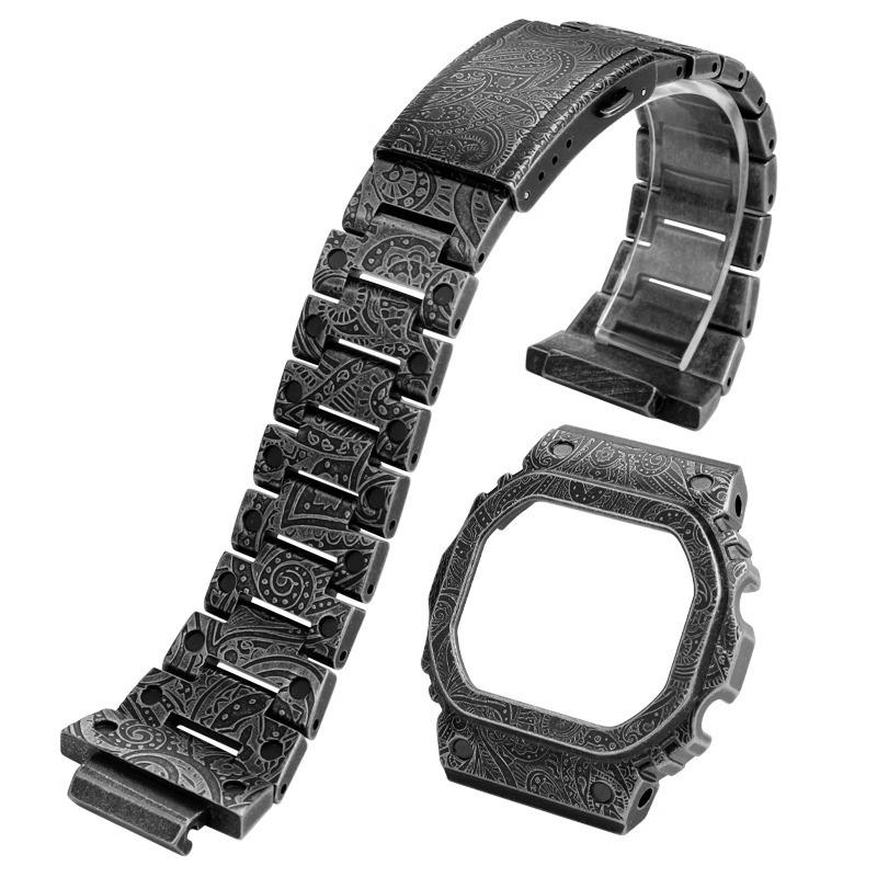 5600/5000 Металлический ремешок Корпус часов Рамка ободка Для Casio G-Shock DW-5600 GW-M5610 GMW-B5000 Комплект для модификации Часы в ретро-стиле Аксессуары для часов