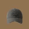 Retro old ripped embroidery baseball cap children big head circumference show face small sunshade cap