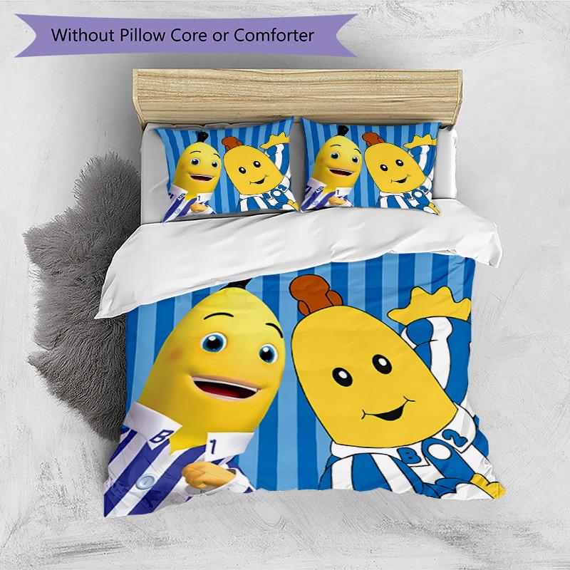 3pcs Duvet Cover Set (1*Duvet Cover + 2*Pillowcase, Without Core), Bananas in Pyjamas Print Bedding Set, Bedroom Decor, All‑Season, Birthday Gift