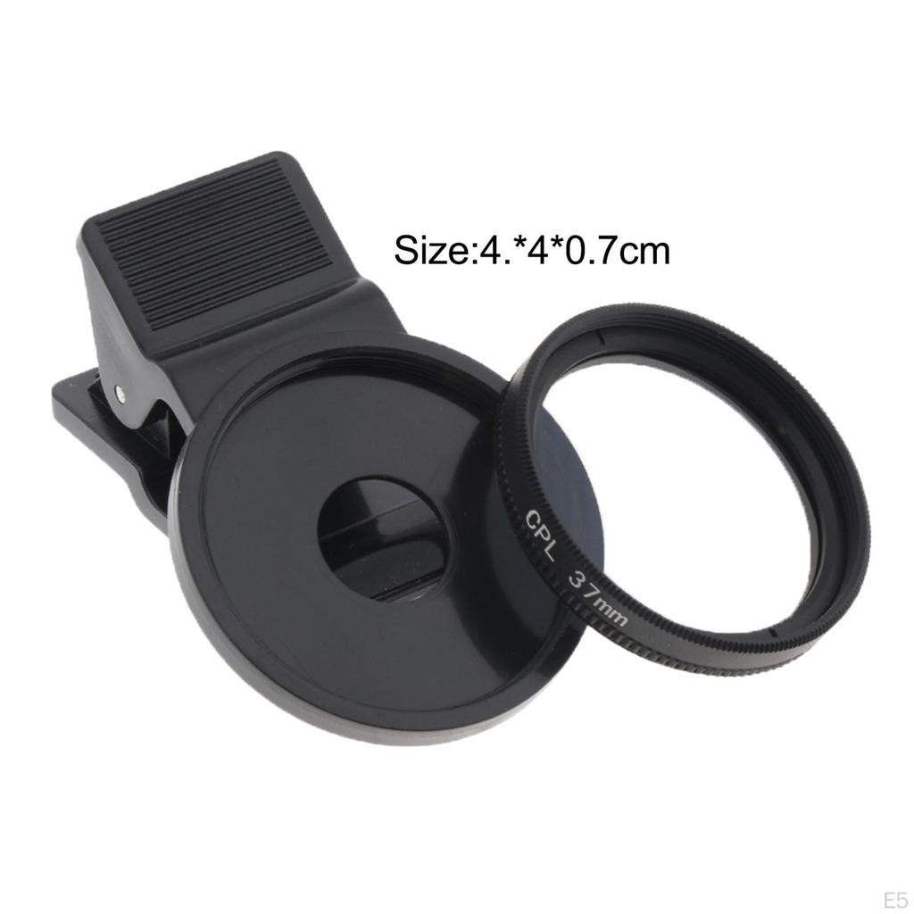 37 мм CPL фильтр для объектива камеры сотового телефона, поляризационный универсальный круглый аксессуар с зажимом