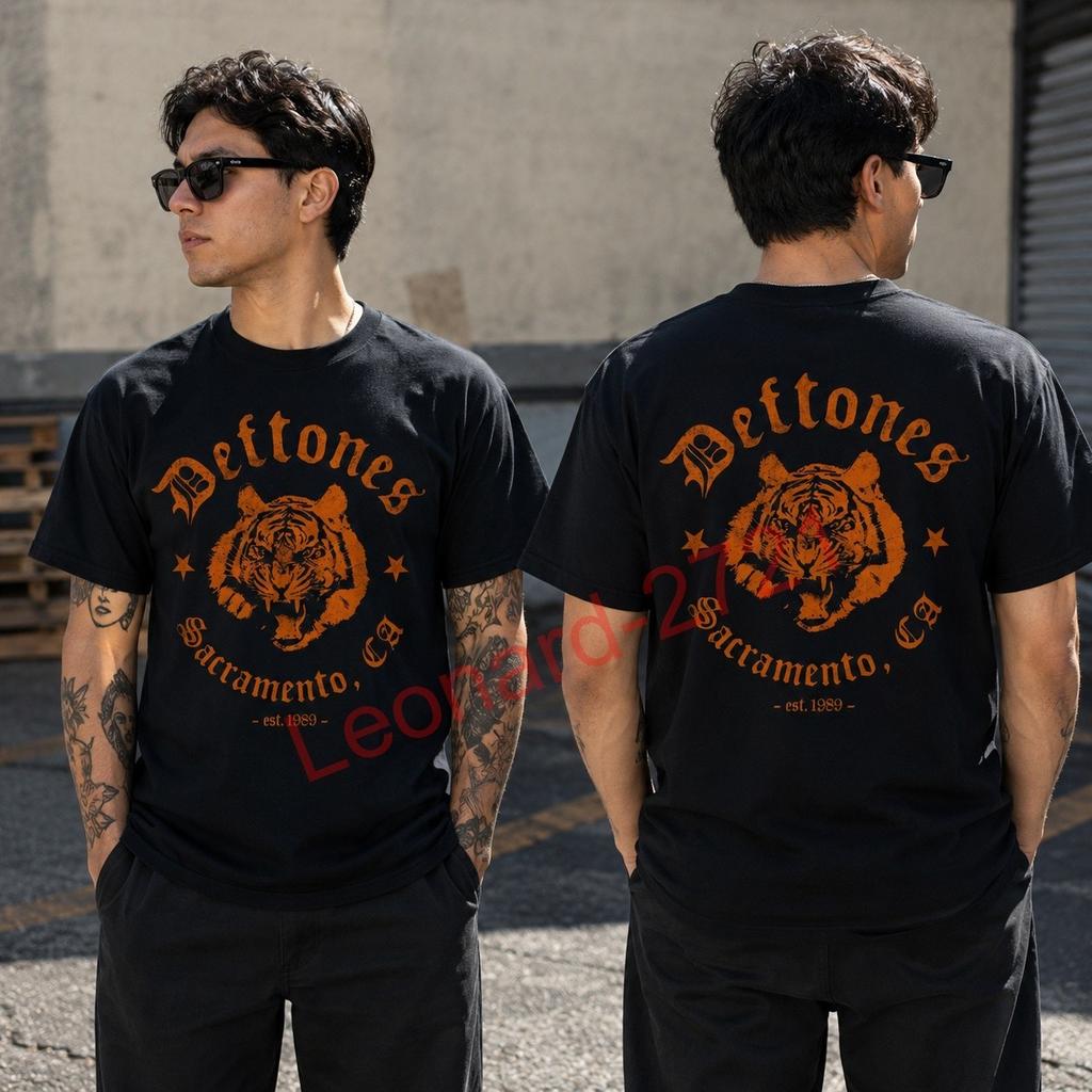 Deftones Tiger Sacramento California Unisex Black Cotton T shirt, Size S 5XL