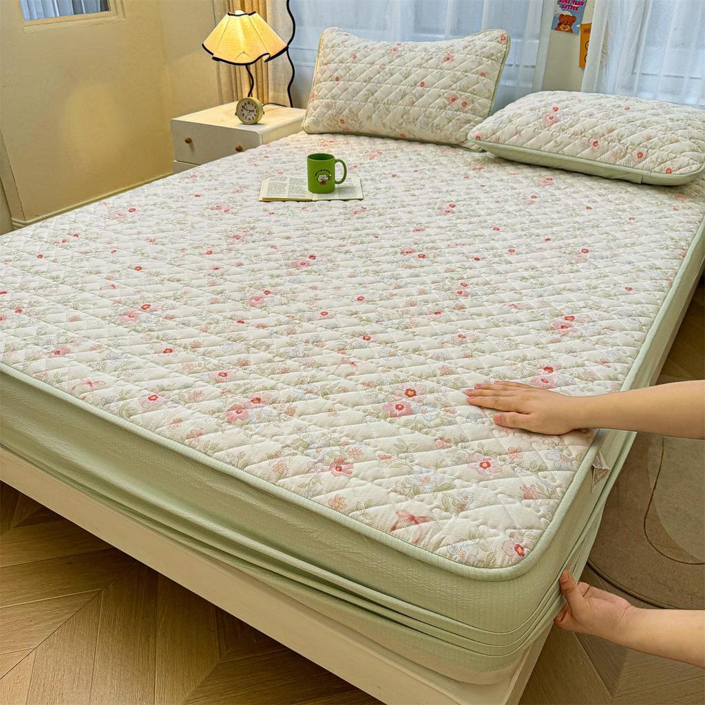 Ретро Стеганый Хлопковый Подогнанный Комплект Постельного Белья - 3 Предмета Издание 2025