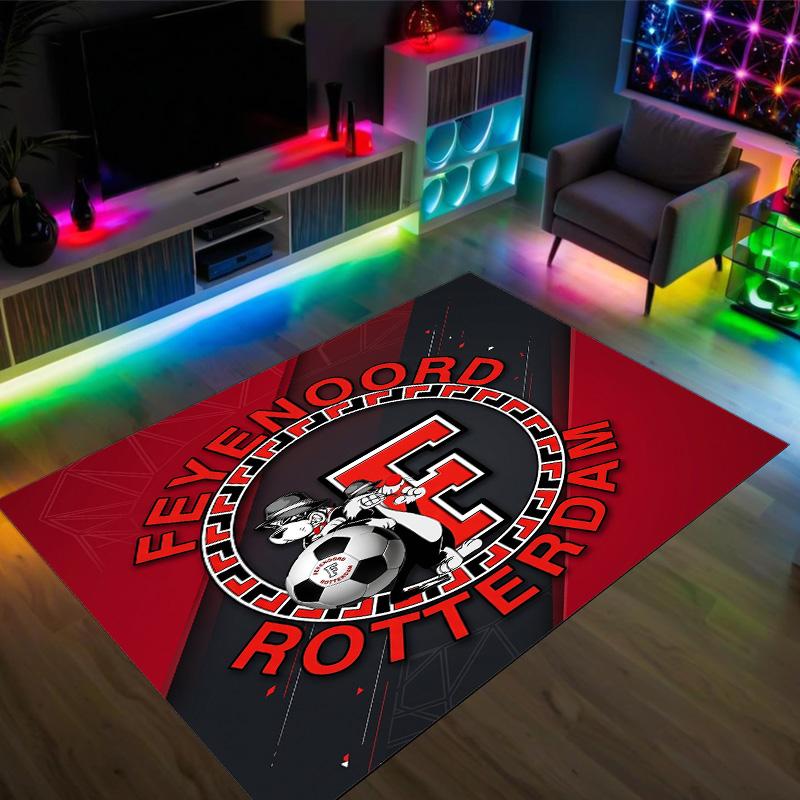 Feyenoord Design Crystal Velvet Carpet Cozy Non?Slip Printed Rug For Bedroom Living Room Entrance