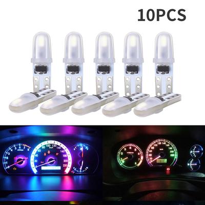 10 шт. светодиодных ламп T5 W3W W1.2W Led Canbus для салона автомобиля, приборная панель, подогрев, индикатор, клин, автомобильные лампы для приборов 12 В
