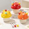 Anti-scald Dessert Salad Fork Rustproof Cute Toothpick with Holder Table Ornaments