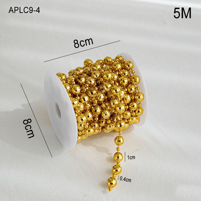 Christmas Decorations Colorful Electroplated Beads String Garland Home Xmas Tree Ornaments Nativity New Year Gift DIY Dollhouse