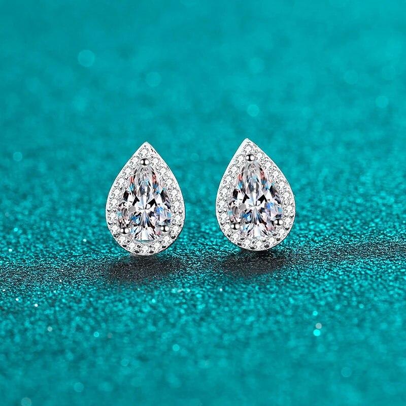 D Color 5*8mm 1ct Pear Shape Cut Moissanite Earrings for Women Party Birthday Wedding Gift Jewelry S925 Sliver Earring with GRA