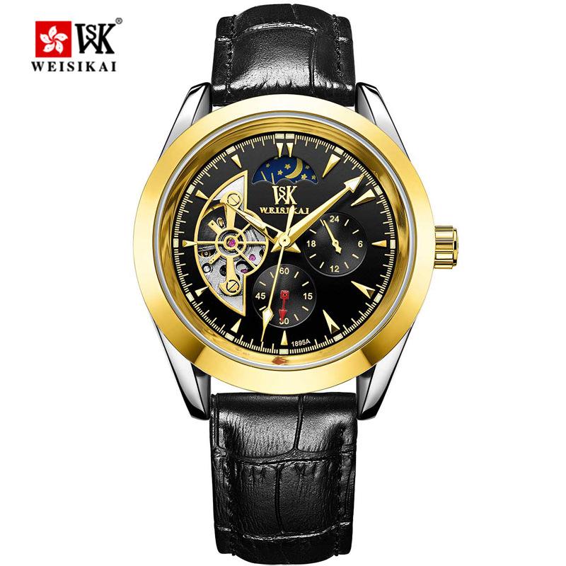 Новые роскошные мужские часы высшего бренда с коробкой, деловые часы, водонепроницаемые, полностью автоматические мужские механические часы