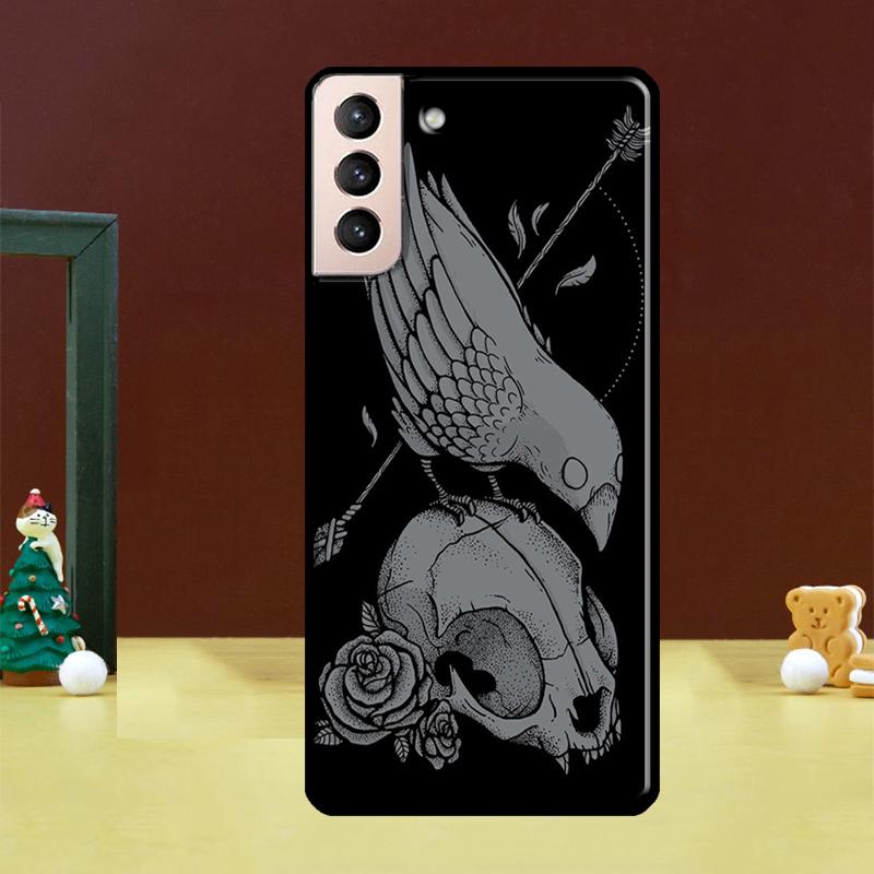 Чехол для телефона с изображением черепа ворона для Samsung Galaxy S23 S22 Ultra S20 FE S9 S10 Note 10 Plus S21 FE S21 Ultra