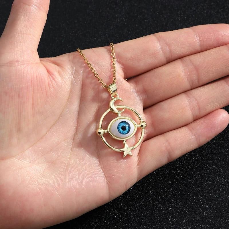 Модное турецкое ожерелье Lucky Evil Eye, женское 8 стилей, голубые глаза, женский шарм, модное эмалированное ожерелье в форме сердца в форме пальмы, ювелирные изделия