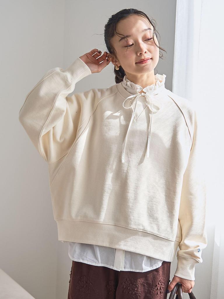 Толстовка флисовая реглан Cohen PENNEYS на заказ, 76206000025, 0300, КИПЕННО-БЕЛАЯ (03), СВОБОДНО