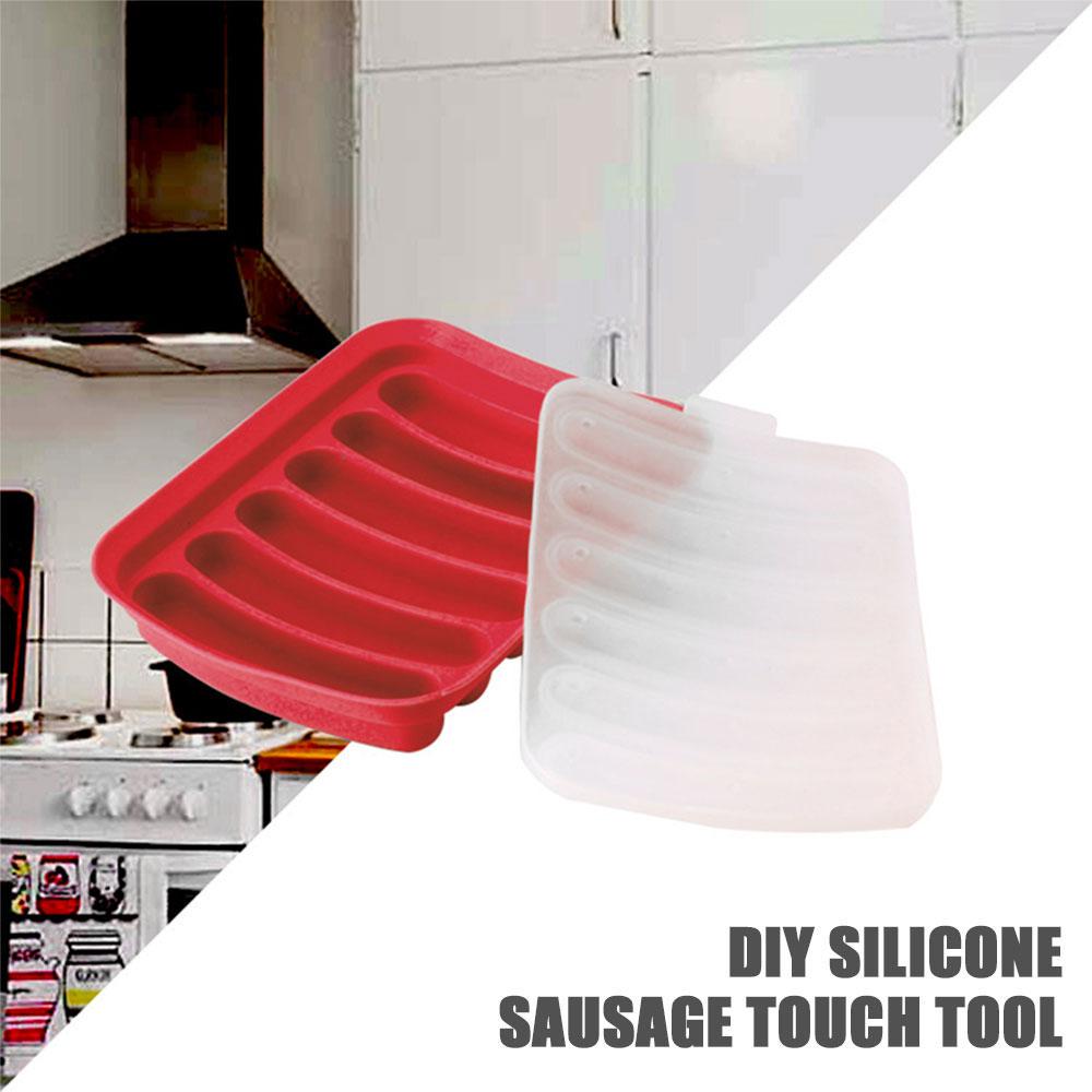 New 1Pcs Sausage Maker Silicone Mold DIY Hot Dog Handmade Ham Sausage Mould 6 In 1 Kitchen Making and Refrigerated Hot Dog Tool