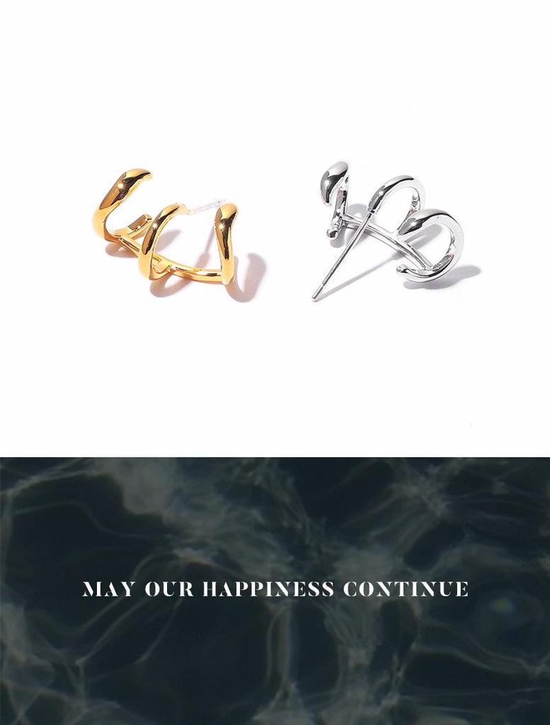 Двухцветные многослойные серьги Nohara Aoi Retro: Простой, универсальный и стильный.