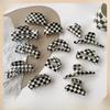 Black & White Checkerboard Shark Hair Clip - Elegant Summer Accessory