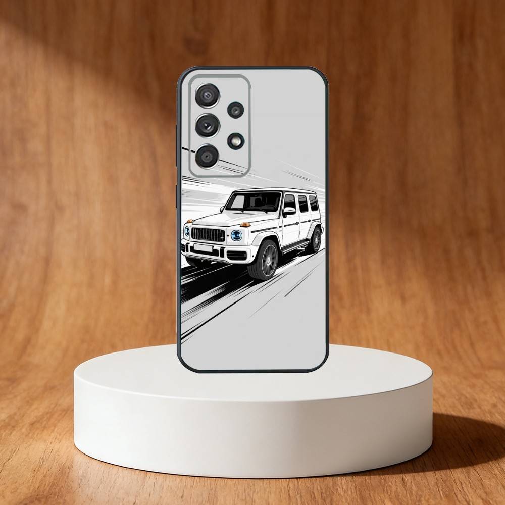 Manga-Style Sports Car Phone Case For Samsung S25,S24,S21,S22,S23,S30,Ultra,S20,Plus,Fe,Note,10,9,5G Black Cover