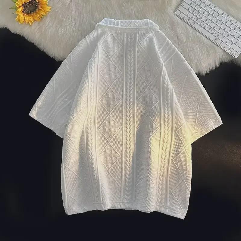 Men's Summer Waffle Polo Shirt & Shorts Set - Trendy, Loose-Fit Short-Sleeved Top and Pants Suit