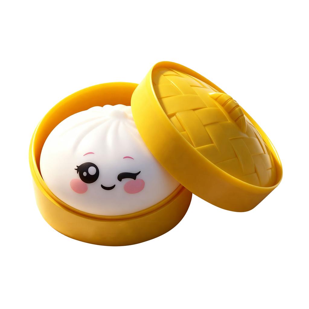 Dumpling Stress Balls Toy with Steamer Simulation Food Squishies Bun Fidget Sensory Toys for Home Desktop Decoration Party Gifts