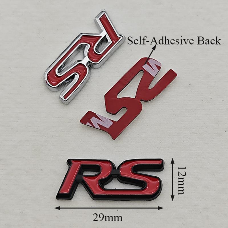 AAALY1 3D Metal Car Steering Wheel Emblem RS Logo Sticker Badge Decals For Honda Civic Accord HRV CRV Jazz City Pilot Fit Accessories